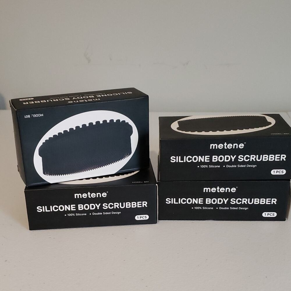 4/Metene Silicone Body Scrubber Double Sided Design Model 801 Black